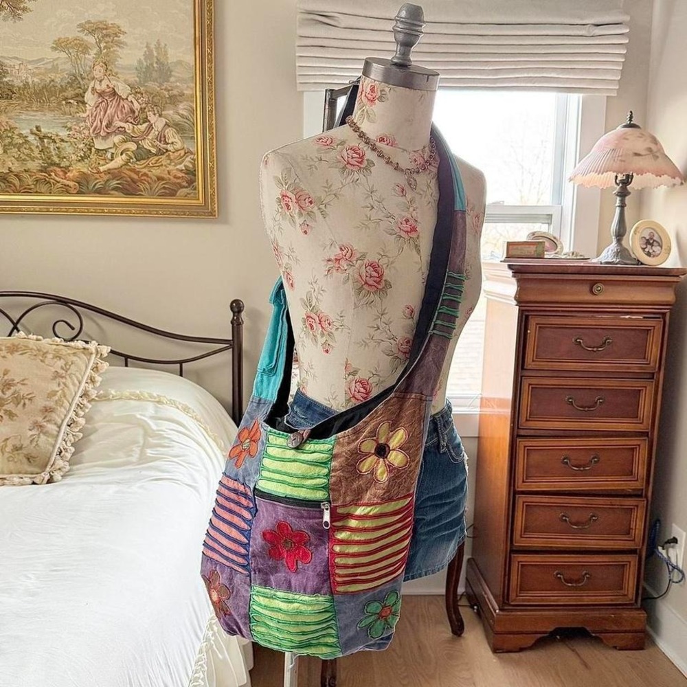 patchwork hippie bag patchwork sling bag one size